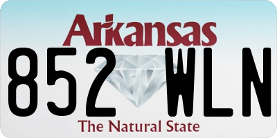 AR license plate 852WLN