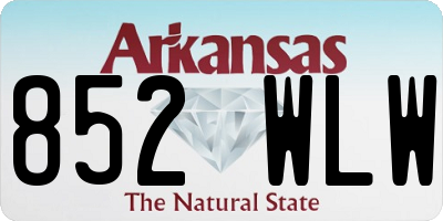 AR license plate 852WLW