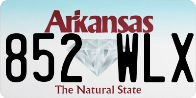 AR license plate 852WLX