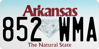 AR license plate 852WMA