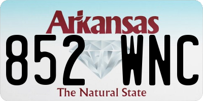 AR license plate 852WNC