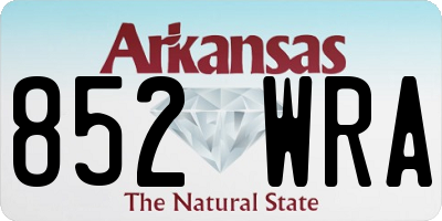 AR license plate 852WRA
