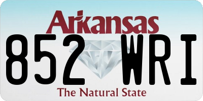 AR license plate 852WRI