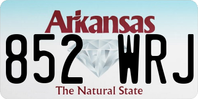 AR license plate 852WRJ