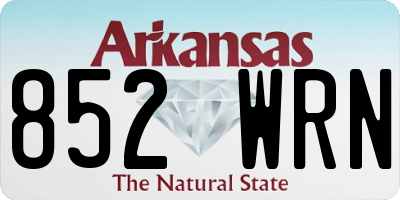 AR license plate 852WRN