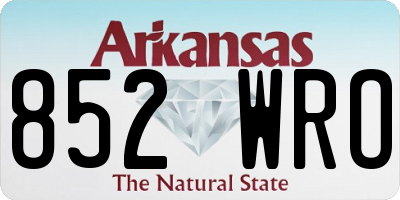 AR license plate 852WRO