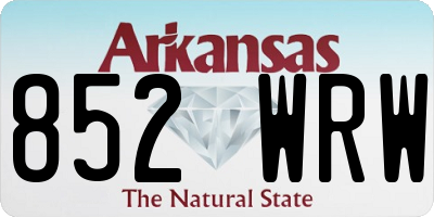 AR license plate 852WRW