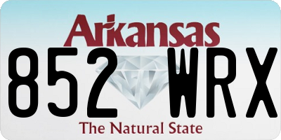 AR license plate 852WRX