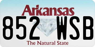 AR license plate 852WSB