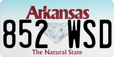 AR license plate 852WSD