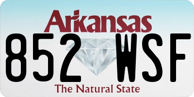 AR license plate 852WSF