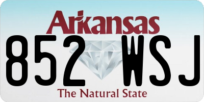 AR license plate 852WSJ