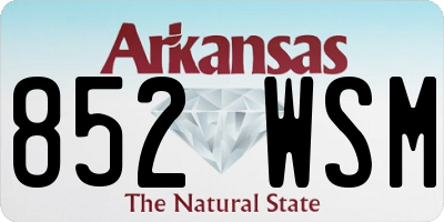 AR license plate 852WSM