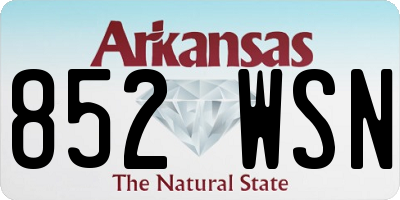 AR license plate 852WSN