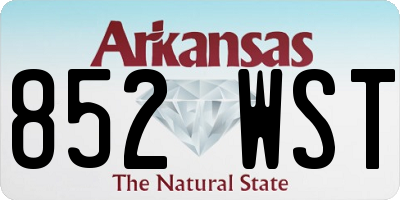 AR license plate 852WST