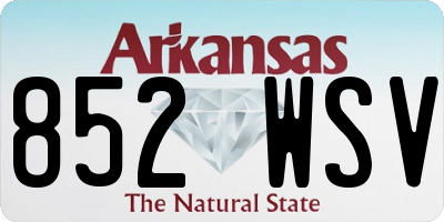 AR license plate 852WSV