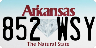 AR license plate 852WSY