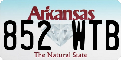 AR license plate 852WTB