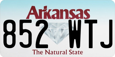 AR license plate 852WTJ
