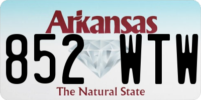AR license plate 852WTW