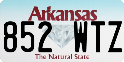 AR license plate 852WTZ