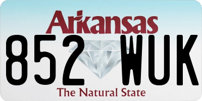 AR license plate 852WUK