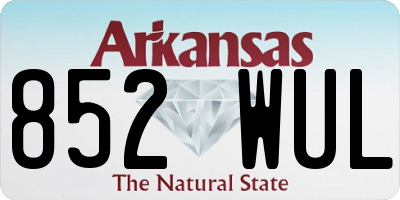 AR license plate 852WUL