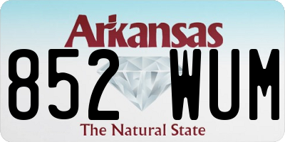 AR license plate 852WUM