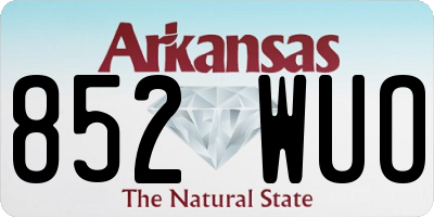 AR license plate 852WUO
