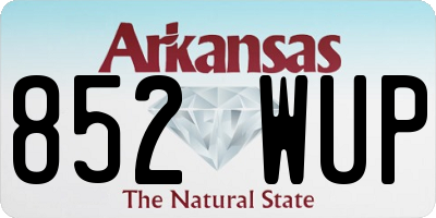 AR license plate 852WUP