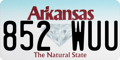 AR license plate 852WUU