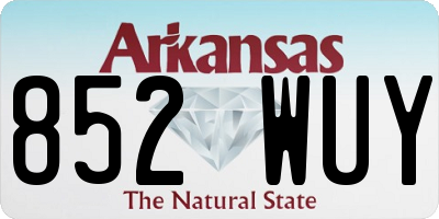 AR license plate 852WUY