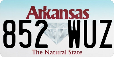 AR license plate 852WUZ