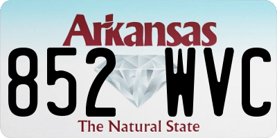 AR license plate 852WVC