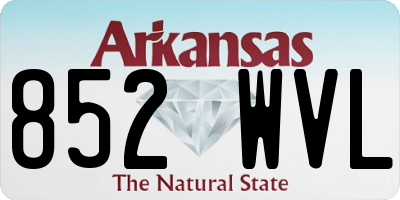 AR license plate 852WVL