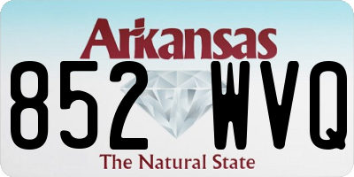 AR license plate 852WVQ