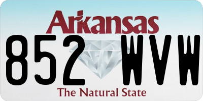 AR license plate 852WVW