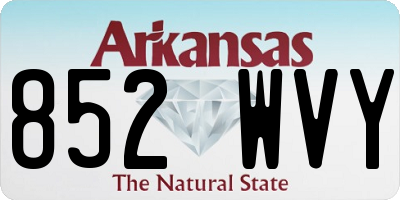 AR license plate 852WVY