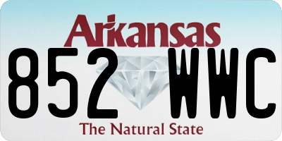 AR license plate 852WWC