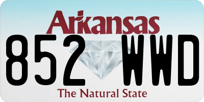 AR license plate 852WWD