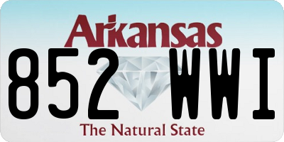 AR license plate 852WWI