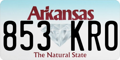 AR license plate 853KRO