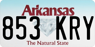 AR license plate 853KRY