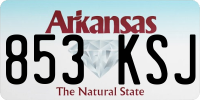 AR license plate 853KSJ