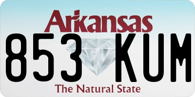 AR license plate 853KUM