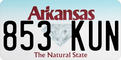 AR license plate 853KUN