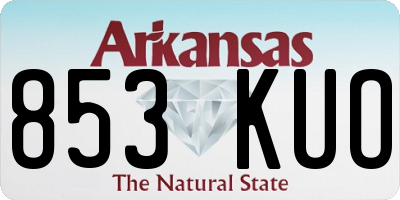 AR license plate 853KUO