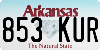 AR license plate 853KUR