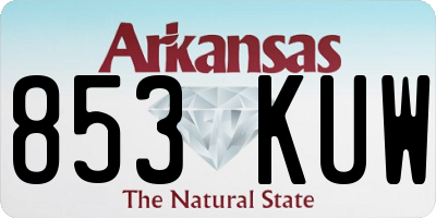 AR license plate 853KUW