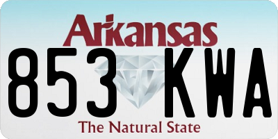 AR license plate 853KWA